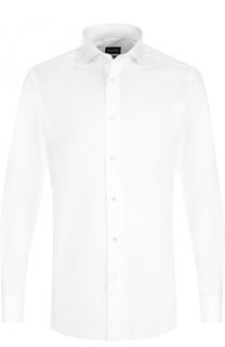 Хлопковая сорочка с воротником кент Ermenegildo Zegna