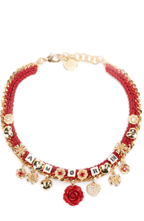 Плетеное колье с подвесками и кристаллами Swarovski Dolce &amp; Gabbana