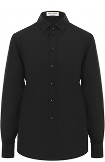 Шелковая блуза прямого кроя Saint Laurent
