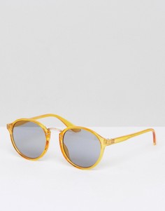 Большие круглые солнцезащитные очки в желтой прозрачной оправе 7X - Желтый