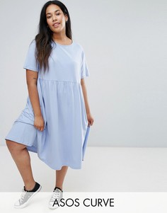 Свободное платье миди ASOS CURVE Ultimate - Синий