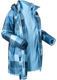 Куртка 3 в 1 (темно-синий в клетку) Bonprix