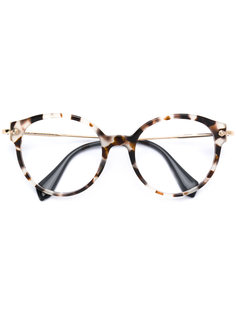 очки в черепаховой оправе Miu Miu Eyewear
