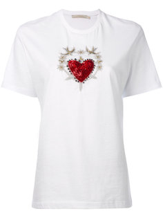 футболка с нашивкой в виде сердца и ласточек  Amen Amen.