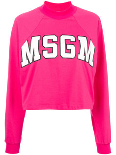 укороченная толстовка с университетским логотипом  MSGM
