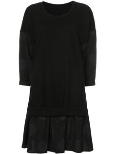 knit panel polka dot dress Ys Y`s