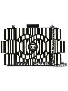 полосатый клатч с логотипом Chanel Vintage