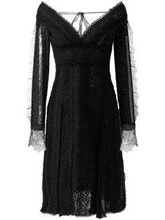 платье с открытыми плечами и кружевом Ermanno Scervino