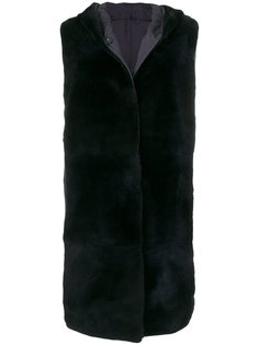 furry detail sleeveless hooded coat  Max Mara