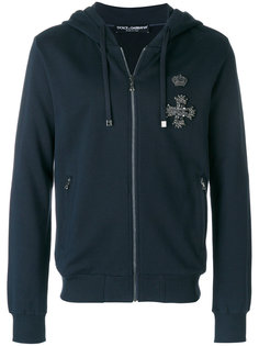 crest patch zip hoodie Dolce &amp; Gabbana