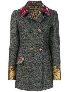 двубортная куртка с жаккардовой отделкой  Dolce &amp; Gabbana