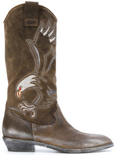 eagle embroidered cowboy boots Fausto Zenga