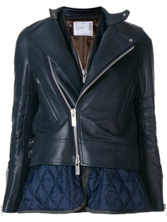 dual layer leather jacket Sacai