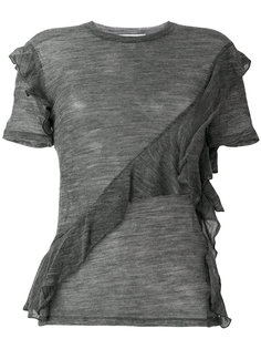 sheer frill T-shirt Iro