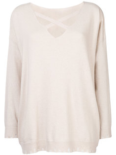 cross detail distressed top Twin-Set