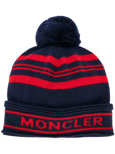 striped logo bobble hat Moncler