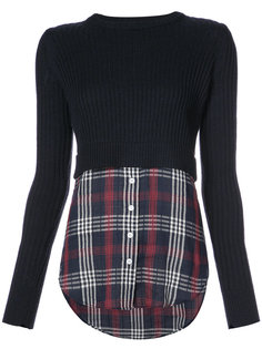 checked shirt detail jumper Veronica Beard