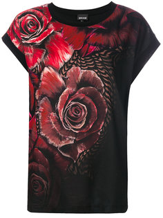 футболка с принтом роз Just Cavalli