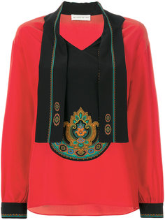 neck tie patterned blouse Etro