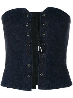 denim lace-up Pyram corset Isabel Marant