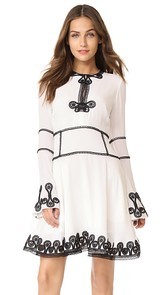 Jonathan Simkhai Mixed Trim Silk Dress