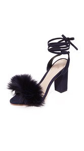 Loeffler Randall Nicolette Strappy Fur Sandals