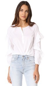 Splendid Ruffled Sleeve Button Down Shirt