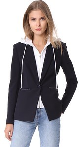 Veronica Beard Scuba Jacket with White Hoodie Dickey