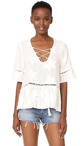 LIV Fleur Lace Up Top
