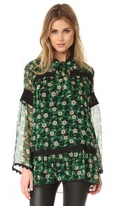 Anna Sui Starry Flower Print Blouse