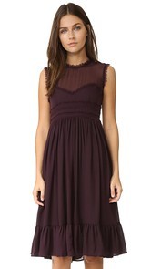 Cynthia Rowley Raw Edge Ruffle Dress
