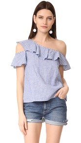 Madewell One Shoulder Ruffle Top