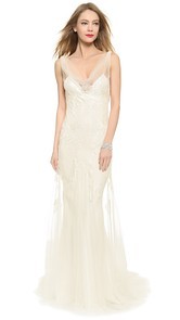 Monique Lhuillier Sylvie Cowl Neck Slip Gown