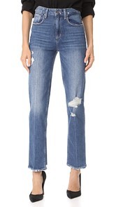 PAIGE High Rise Sarah Straight Jeans