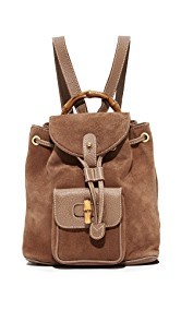What Goes Around Comes Around Gucci Mini Suede Bamboo Backpack (Previously Owned)