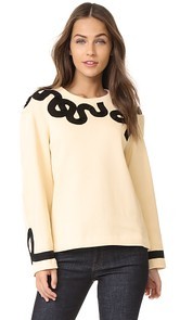Derek Lam 10 Crosby Sweater with Ribbon Trim