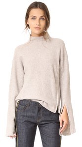 Derek Lam 10 Crosby Mockneck Sweater with Slit Detail