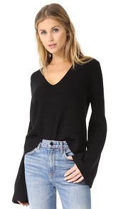 KENDALL + KYLIE V Neck Bell Sleeve Sweater
