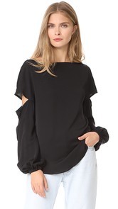 Milly Stretch Silk Dahlia Blouse