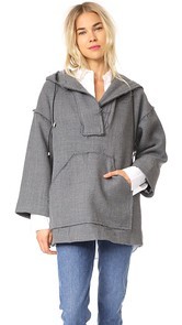 Milly Double Wool Hoodie Coat