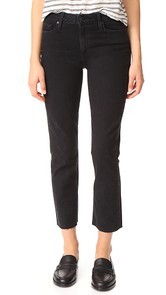 PAIGE Jacqueline Straight Leg Jeans with Raw Hem