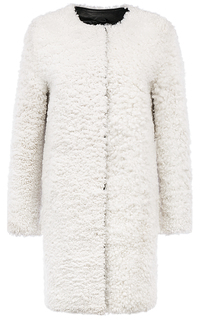 Пальто из овчины с отделкой натуральной кожей Снежная Королева