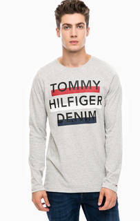 Серая футболка с длинными рукавами Hilfiger Denim