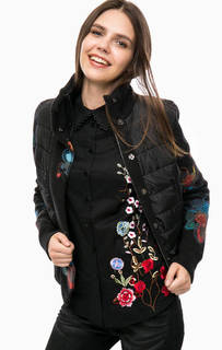 Черная куртка с вязаными рукавами Desigual