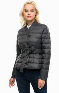 Серый легкий пуховик на кнопках Armani Jeans