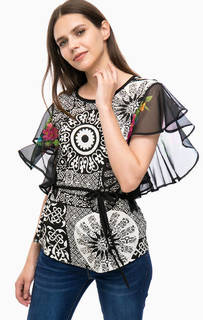 Футболка с полупрозрачными рукавами Desigual