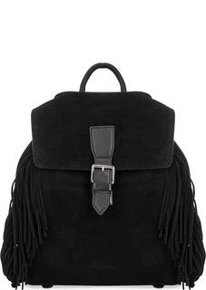 Черный замшевый рюкзак с бахромой Lancaster