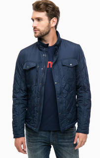 Синяя стеганая куртка с карманами Wrangler