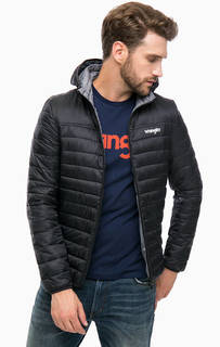Черная стеганая куртка с капюшоном Wrangler