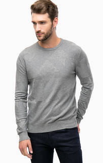 Серый трикотажный джемпер с круглым вырезом Armani Jeans